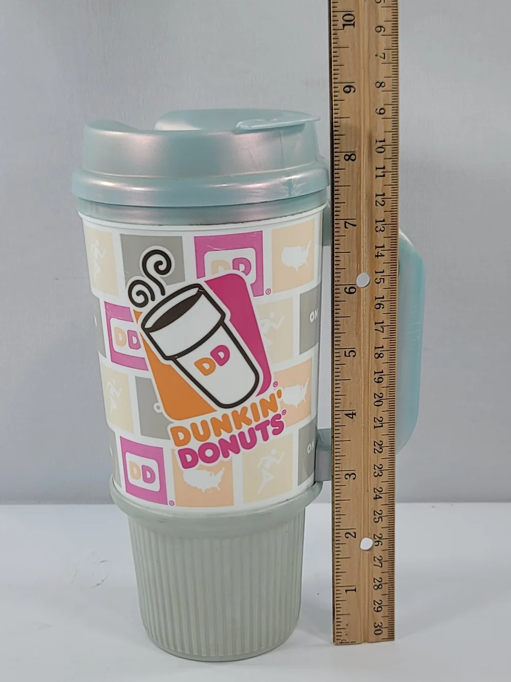 Dunkin Donuts Whirley Mug Cold/hot Travel Mug With Lid, Light Blue